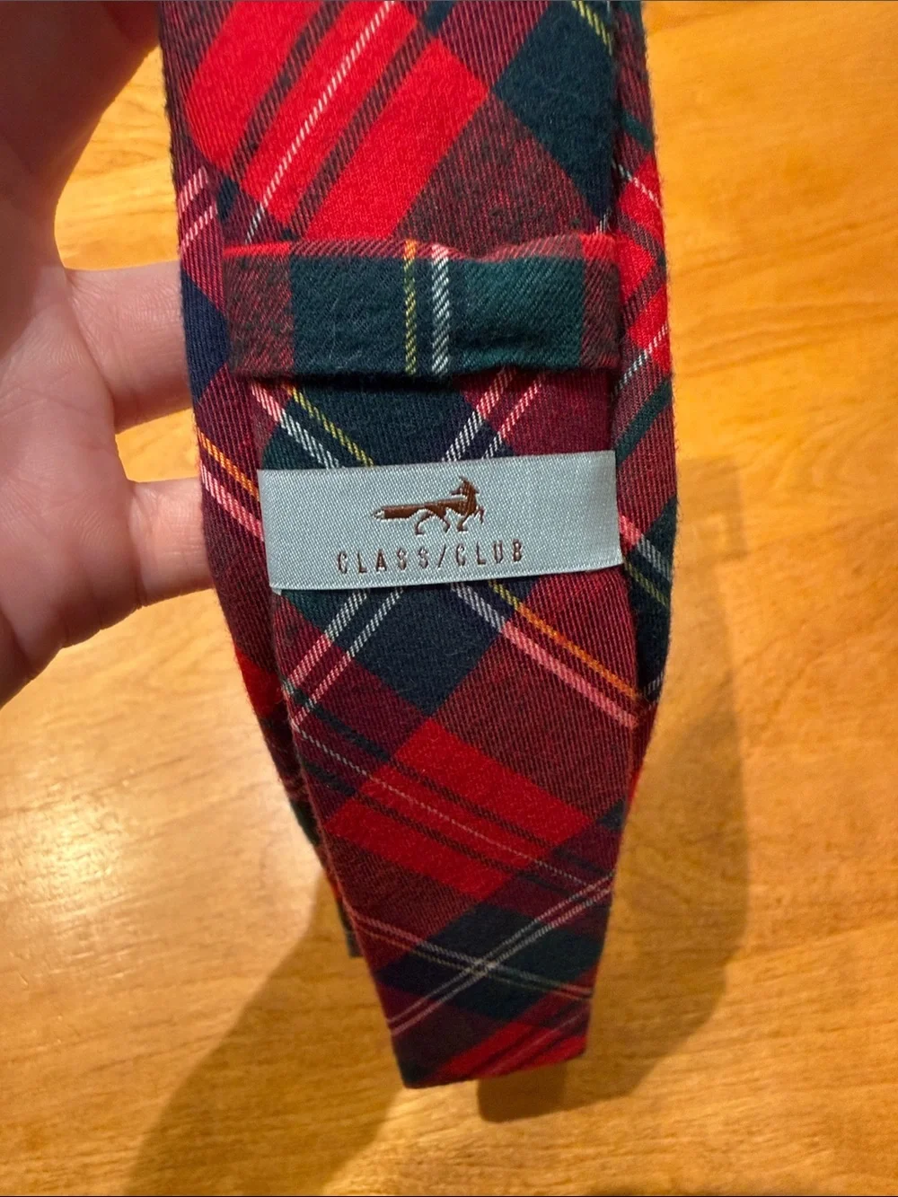 Class Club Red Green and Navy Plaid Tie